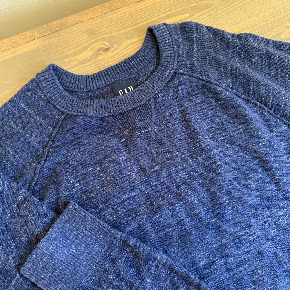 Gap Men's Large Navy Blue Long Sleeve Crewneck Sweater Top